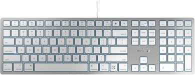 Kc -6000C For Mac Clavier Filaire Pour Mac (Connexion Usb-C),Layout Us (Qwerty),Touches Silencieuses,Conception Compacte Et Plate,Blanc-Argent