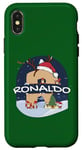 Coque pour iPhone X/XS Awesome Ronaldo Name w Santa Hat in Xmas Theme Christmas