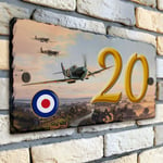 Spitfire House Number Slate Name Plate Gate Sign Door RAF Personalised SL87