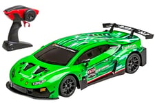 RE-EL TOYS Art. 2305 Lamborghini Huracan GT3 Vert - RC avec contrôle Complet 2,4 GHz : échelle 1/12 (39 cm) - Batterie au Lithium Rechargeable Incluse