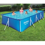 Piscine hors sol réctangulaire bleu - Cadre en Acier- Steel Pro™ Framepool 400 x 211 x 81 cm