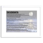 Desiderata Ehrmann Placidly Noise Haste Quote Artwork Framed Wall Art Print 9X7 Inch