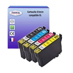 4 Cartouches Compatiblespour Epson XP412, XP415 remplace Epson T1811 T1812 T1813 T1814 (18XL) - T3AZUR