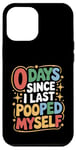 Coque pour iPhone 12 Pro Max 0 Days Since I Last Pooped Myself Funny Poop Blagues