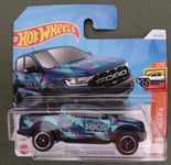 HOT WHEELS 2024, '19 FORD RANGER RAPTOR,  (BLUE) MULTI COLOURED, SHORT CARD .