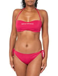 EMPORIO ARMANI Ensemble de bikini brésilien à clous et bande pour femme, CHERRY RED, XS