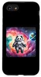 Coque pour iPhone SE (2020) / 7 / 8 Astronaute Panda flottant dans l'espace avec nébuleuse. Suit Planet