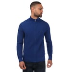 Gant Mens Cotton Pique Zipped Cardigan in Blue - Size 2XL