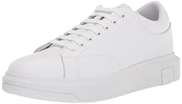 Armani Exchange Homme Venice avec Logo en Relief Basket, OP White, 39.5 EU Étroit