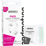 Andmetics Ansiktsvård Vaxremsor Face Wax Strips 20 x + 4 Calming Care Wipes 1 Stk.