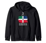 Patriotic Dominica Independence Day Vintage Dominica Flag Zip Hoodie