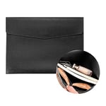 VANRA 1 Piece File Folder Organizer PU Leather File Jackets Document Holder Project Pockets with Magnetic Closure Button and Inner Bag for A4 Letter Size Paper (Black)