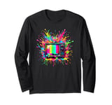 Splash Art Vintage Television TV Retro 70s 80s Long Sleeve T-Shirt