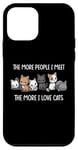 Coque pour iPhone 12 mini Plus je rencontre de gens, j'aime les chats, les adorateurs de chats mignons