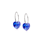 Blomdahls Ear Ring 14 mm, Pendant Heart, 10mm Sapphire