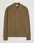 Filippa K Cotton Merino Ribbed Knitted Cardigan Olive Green