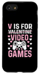 Coque pour iPhone SE (2020) / 7 / 8 V est pour les jeux vidéo, la Saint-Valentin, Funny Gamer, pour hommes et garçons