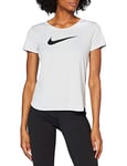 Nike W Nk Swoosh Run Ss T-Shirt - Grey Fog/Reflective Silver/(Black), Large