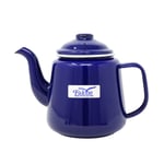 1.5L Enamel Teapot Blue & White Rim Gas Electric Hobs Compatible Induction Safe