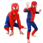 Kid Boy Superhjälte Cosplay Dräkt Fancy Dress Kläder Outfit Set Superman L Red and Blue Spiderman S