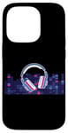 Coque pour iPhone 14 Pro Casque pour artistes, DJ, contrôle audio LED clignotant