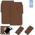 Protective cover for Huawei Honor 9x Lite flip case faux leather brown mobile ph