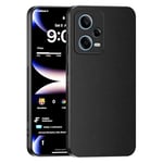 TAUYN Coque pour Xiaomi Redmi Note 12 Pro 5G, Ultra-Fin Premium PU Cuir Back et Monture en Silicone Souple Etui, Antichoc, Anti-Rayures Bumper Housse. - Noir