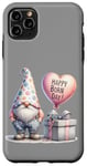 Coque pour iPhone 11 Pro Max Birthday Gnome With Pink Heart Balloon For Happy Born Day