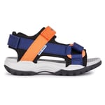 Geox J Borealis Boy E Sandal, Navy Orange, 7 UK Child