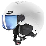 uvex Rocket jr Visor - Ski Helmet for Kids - Visor - Individual Fit - White - Black Matt - 51-55 cm
