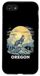 Coque pour iPhone SE (2020) / 7 / 8 Destination de vacances avec le loup gris de l'Oregon