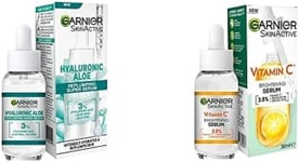 Garnier SkinActive Hyaluronic Aloe Super Serum, Replumps & Garnier Vitamin C Se