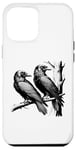 Coque pour iPhone 12 Pro Max Black Raven Mythologie nordique Huginn et Muninn : corbeaux d'Odin