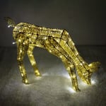 Outdoor Reindeer Christmas Light Up Decorations Standing Doe Gold Garden Xmas