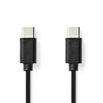 Nedis USB-kabel | USB 2.0 | USB-C™ Hane | USB-C™ Hane | 60 W | 480 Mbps | Nickelplaterad | 1.00 m | Rund | PVC | Svart | Låda