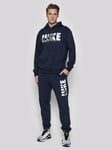 Nike Mens Fleece Hooded Pullover Tracksuit in Navy - Size X-Large