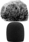 Housse de Microphone , Housse de Protection en Mousse pour Pare-Brise en Fourrure Compatible avec Blue Yeti, Condenseur Yeti Pro (Pack de 2 Combo Fourrure et Mousse)