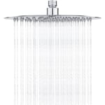 Tete de Douche Inox - Douche Economie d'Eau, Pommeau de Douche Ronde 25CM, Tete de Douche Pluie Universelle Filetage 1/2 Pouce, Rotatif 360°,