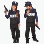 RUBIE'S Déguisement Policier pour Enfants -Taille 5-7 Ans - Costume très complet avec Chemise, Pantalon, Plastron, Casquette, Menottes, Pistolet, Talkie Walkie - Pour Carnaval, Anniversaire