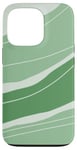 Coque pour iPhone 13 Pro Traits monochromes vert sauge et vert clair