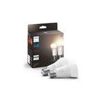 White, ampoule led connectée E27, Equivalent 75W, 1100 lumen, Compatible Bluetooth, Pack de 2, fonctionne avec Alexa, Google Assistant et Apple