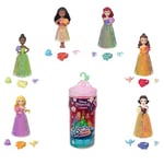 Mattel Disney Princess Small Doll Royal Color Reveal with 6 Surprises Including Scented Ring and 4 Accessories (Dolls May Vary), Garden Party Series, HRN63