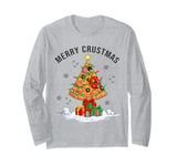 Funny Pizza on Earth Christmas Tree Merry Crust-mas Pizzamas Long Sleeve T-Shirt