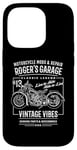 iPhone 14 Pro Roger's Garage Vintage Motorcycle Design for the Name Roger Case