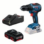 Bosch GSR 18V-55 Skruemaskine med 2 stk 5,0 Ah batterier og oplader