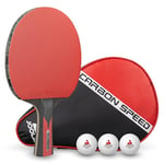 JOOLA Raquette de Ping-Pong, Carbon Speed - Raquette Professionnelle approuvée par l'ITTF pour Joueurs avancés - 5 Couches, Technologie Carbowood, 29.3 x 16 x 6.7 cm; 300 Gramm