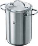 ZWILLING 40990-005 24 cm Pasta/Asparagus Pot – Large Cooking Pot with Hooked Basket, 4.5L Stockpot, Induction Hob Suitable, Spaghetti Pan with Strainer, 18/10 Stainless Steel Cookware, Pressure Pot