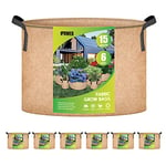 iPower Récipients d'aération en Tissu avec poignées en Nylon, pour Plantation de légumes, Brun Clair, 50 litres