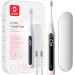 Oclean X Lite Smart Sonic Electric Toothbrush Set, Large Smart Screen, 8 Areas Tracking, One-Click Extra Brushing, 5 Modes, 2 Replacement Heads & Travel Case, IPX7 Waterproof, USB C Rechargeable(Gray)