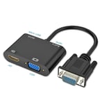 VGA Splitter with 3.5mm Audio VGA to HDMI-Compatible Adapter Conventer